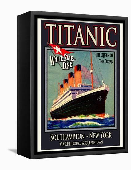 Titanic White Star Line Travel Poster 3-Jack Dow-Framed Stretched Canvas