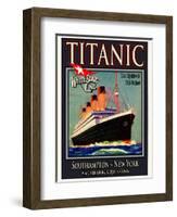 Titanic White Star Line Travel Poster 3-Jack Dow-Framed Giclee Print