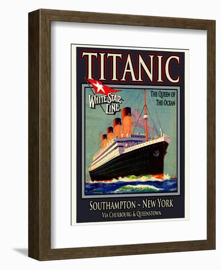 Titanic White Star Line Travel Poster 3-Jack Dow-Framed Giclee Print