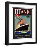 Titanic White Star Line Travel Poster 3-Jack Dow-Framed Giclee Print