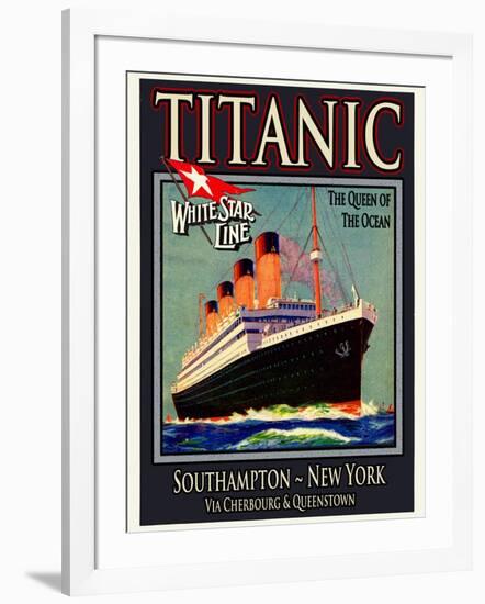 Titanic White Star Line Travel Poster 3-Jack Dow-Framed Giclee Print