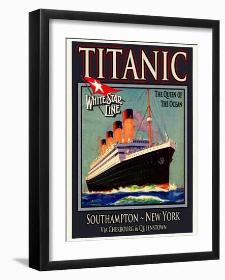 Titanic White Star Line Travel Poster 3-Jack Dow-Framed Giclee Print