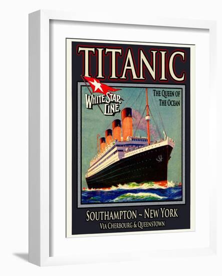 Titanic White Star Line Travel Poster 3-Jack Dow-Framed Giclee Print