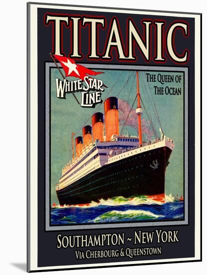 Titanic White Star Line Travel Poster 3-Jack Dow-Mounted Giclee Print