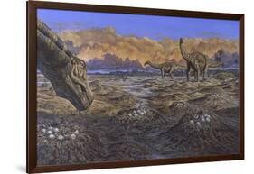 Titanosaur Nesting Site, Mid-Cretaceous Period of South America.-null-Framed Art Print