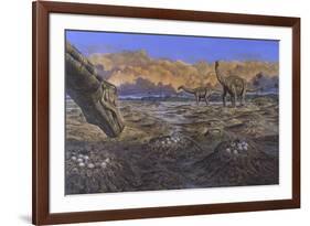 Titanosaur Nesting Site, Mid-Cretaceous Period of South America.-null-Framed Art Print