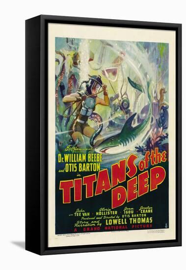 TITANS OF THE DEEP, poster art, 1938-null-Framed Stretched Canvas