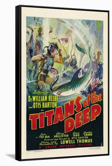 TITANS OF THE DEEP, poster art, 1938-null-Framed Stretched Canvas