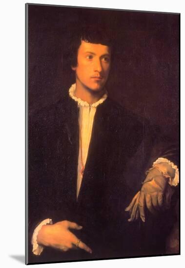 Titian Man with Gloves Art Print Poster-null-Mounted Poster