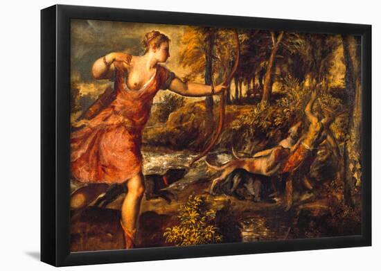 Titian The Death of Actaeon Art Print Poster-null-Framed Poster