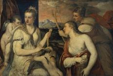 Venus und Amor-Titian (Tiziano Vecellio)-Framed Stretched Canvas