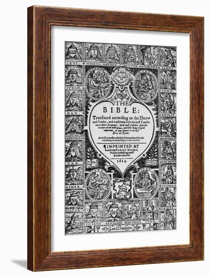 Title Page for the English Translation of the Geneva Bible, 1614-null-Framed Giclee Print