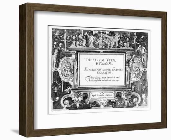 Title-Page for 'Theatrum Vitae Humanae', Engraved by Johannes Wierix (1549-C.1618)-Hans Vredeman de Vries-Framed Giclee Print