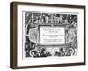 Title-Page for 'Theatrum Vitae Humanae', Engraved by Johannes Wierix (1549-C.1618)-Hans Vredeman de Vries-Framed Giclee Print
