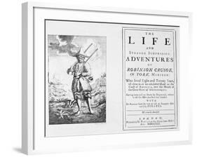 Title Page from Robinson Crusoe by Daniel Defoe-null-Framed Giclee Print