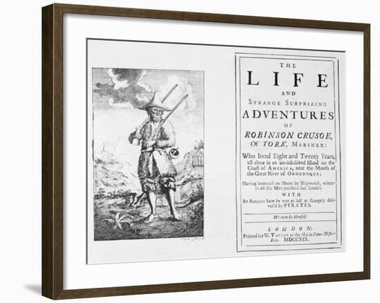 Title Page from Robinson Crusoe by Daniel Defoe-null-Framed Giclee Print