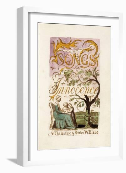 Title Page, from 'Songs of Innocence', 1789-William Blake-Framed Giclee Print