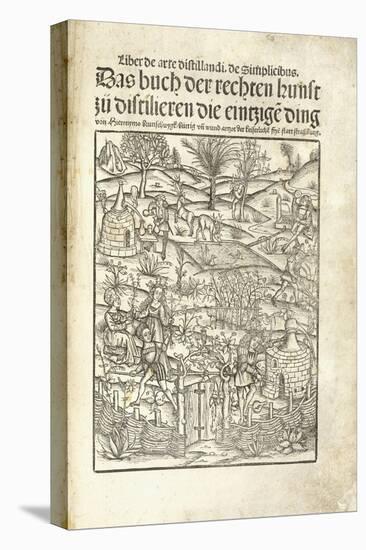 Title Page, Illustrating Herbal Distilleries with Figures in a Landscape, 1500-Hieronymus Brunschwig-Stretched Canvas