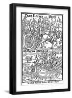 Title Page of an Edition of Ship of Fools, by Sebastian Brant, 1494-Albrecht Durer-Framed Giclee Print