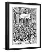 Title Page of Andreas Vesalius 'De Humani Corporis Fabrica, Showing Vesalius Dissecting Body, 1543-Andreas Vesalius-Framed Giclee Print