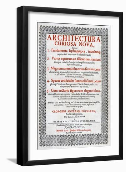 Title Page of Architectura Curiosa Nova, 1664-Georg Andreas Bockler-Framed Giclee Print