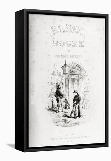 Title Page of 'Bleak House' by Charles Dickens-Hablot Knight Browne-Framed Stretched Canvas