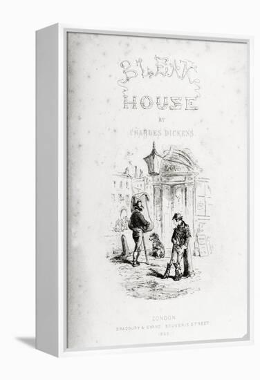 Title Page of 'Bleak House' by Charles Dickens-Hablot Knight Browne-Framed Stretched Canvas