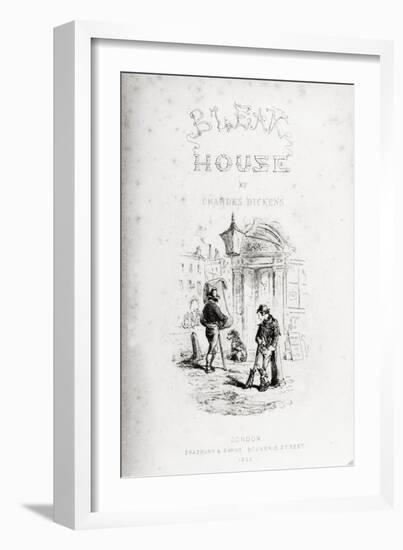 Title Page of 'Bleak House' by Charles Dickens-Hablot Knight Browne-Framed Giclee Print