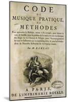 Title Page of Code of Music Practice-Jean-Philippe Rameau-Mounted Giclee Print