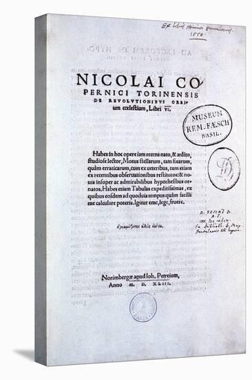 Title Page of Copernicus' De Revolutionibus Orbium Coelestium, 1543-null-Stretched Canvas