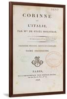 Title Page of 'Corinne Ou L'Italie'-Germaine de Stael-Framed Giclee Print