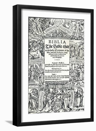 Title-Page of Coverdales English Bible, 1535-Hans Holbein the Younger-Framed Giclee Print