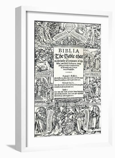 Title-Page of Coverdales English Bible, 1535-Hans Holbein the Younger-Framed Giclee Print