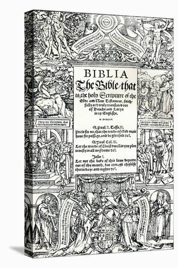 Title-Page of Coverdales English Bible, 1535-Hans Holbein the Younger-Stretched Canvas