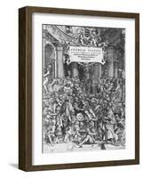 Title Page of De Humani Corporis Fabrica (Latin for on Fabric of Human Body)-Andreas Vesalius-Framed Premium Giclee Print