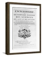 Title Page of Denis Diderot's Encyclopedie, 1751-null-Framed Giclee Print