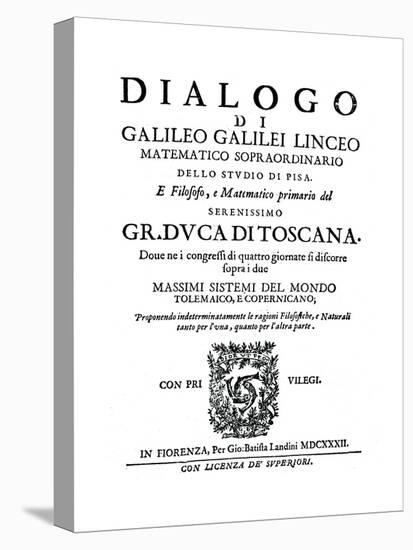 Title Page of Dialogo, by Galileo, 1632-null-Stretched Canvas