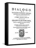 Title Page of Dialogo, by Galileo, 1632-null-Framed Stretched Canvas