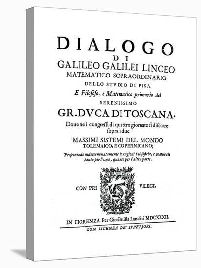 Title Page of Dialogo, by Galileo, 1632-null-Stretched Canvas