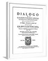 Title Page of Dialogo, by Galileo, 1632-null-Framed Giclee Print