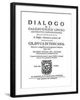 Title Page of Dialogo, by Galileo, 1632-null-Framed Giclee Print