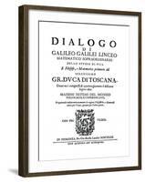 Title Page of Dialogo, by Galileo, 1632-null-Framed Giclee Print