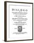 Title Page of Dialogo, by Galileo, 1632-null-Framed Giclee Print