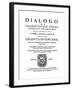 Title Page of Dialogo, by Galileo, 1632-null-Framed Giclee Print