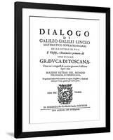 Title Page of Dialogo, by Galileo, 1632-null-Framed Giclee Print