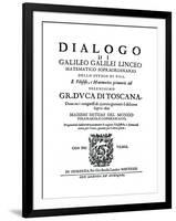 Title Page of Dialogo, by Galileo, 1632-null-Framed Giclee Print