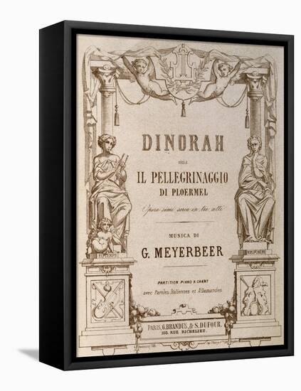 Title Page of Dinorah or Pilgrimage of Ploermel-Giacomo Meyerbeer-Framed Stretched Canvas