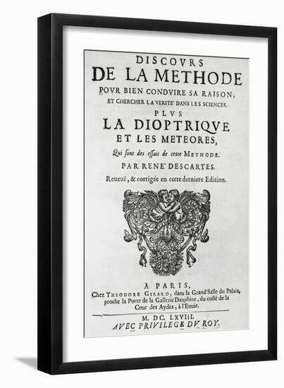 Title Page of Discourse on the Method-null-Framed Giclee Print