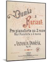 Title Page of Dumka and Furiant, Opus 12 for Piano with Both Hands-Antonin Leopold Dvorak-Mounted Giclee Print
