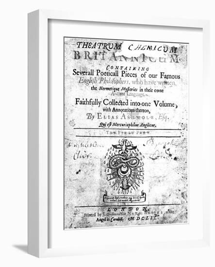 Title Page of Elias Ashmole's Theatrum Chemicum Britannicum, 1652-null-Framed Giclee Print